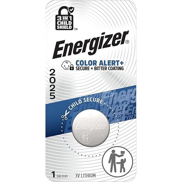 Energizer 2025 Batteries (1 Pack), 3V Lithium Coin Batteries With 3-in-1 Child Shield