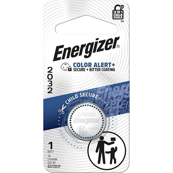 Energizer 2032 Batteries (1 Pack), 3V Lithium Coin Batteries with 3-in-1 Child Shield