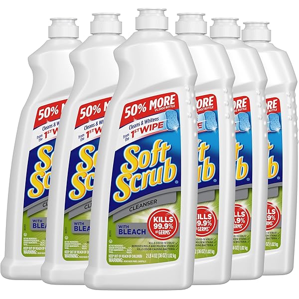 Soft Scrub Antibacterial Cleaner with Bleach Surface Cleanser, 36 Ounce (Pack of 6)