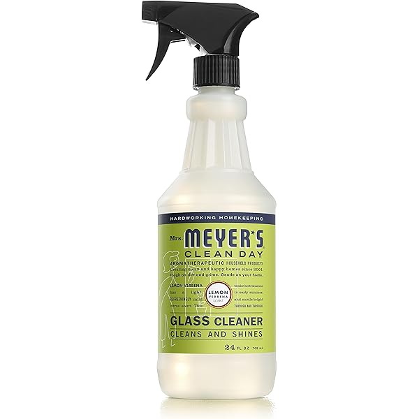 MRS. MEYER'S CLEAN DAY Mirror & Window Cleaner, Great for Indoor & Outdoor Glass Surfaces, Lemon Verbena, 24 Fl Oz