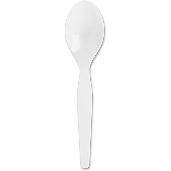 Genuine Joe Heavy/Medium Weight Plastic Spoon, White, 100 Count