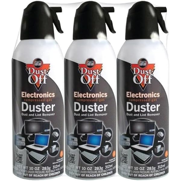 Dust-Off Falcon Compressed Gas (152a) Disposable Cleaning Duster 3 Count, 10 oz. Can (DPSXL3), Black