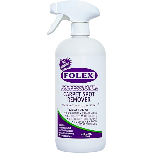 FOLEX Professional Carpet Cleaner Spray 34 oz, Spot Cleaner for Carpet and Upholstery, Pet Spot Remover