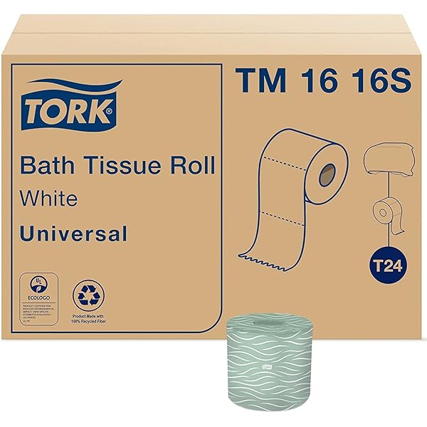 Tork Septic Safe Toilet Paper, White, 2-Ply 100% Recycled, Eco-Friendly, T24 Compatible 96 Rolls x 500 Sheets (TM1616S)