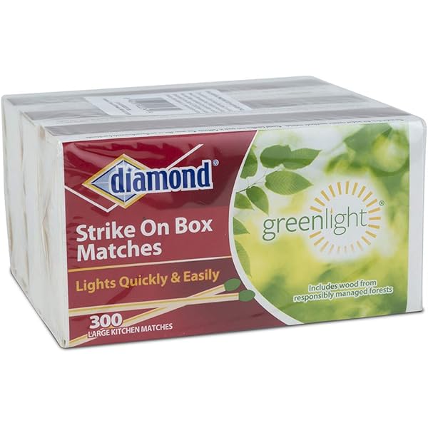 Diamond Greenlight Strike on Box Matches, 300 Count, 3 Pack