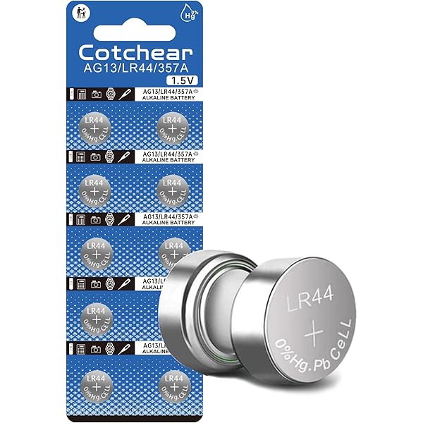 Cotchear 10Pcs Ag13 Button Batteries LR44 SR44 L1154 A76 LR1154 357A Button Cell Battery