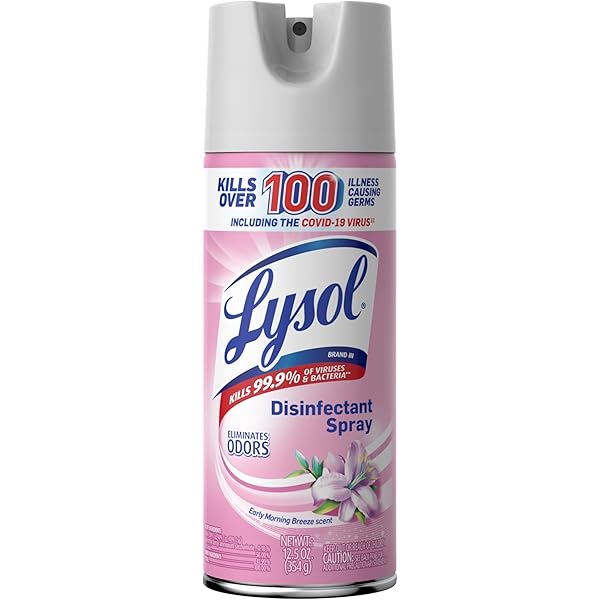 Lysol Disinfectant Spray, Sanitizing and Antibacterial Spray, For Disinfecting and Deodorizing, Early Morning Breeze, 1 Count, 12.5 fl oz each, Packaging may vary