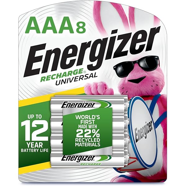 Energizer Recharge Universal Rechargeable AAA Batteries (8 Pack), Triple A Batteries