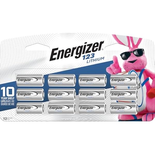 Energizer 123 Lithium Batteries (12 Pack), 3V Photo Batteries