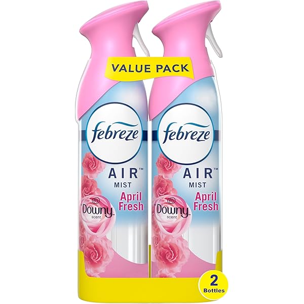 Febreze Air Mist Air Freshener Spray, Odor-Fighting Room Spray, Air Fresheners for Home and Bathroom and Kitchen, Aerosol Can, Downy April Fresh Scent, 8.8oz, 2 Count