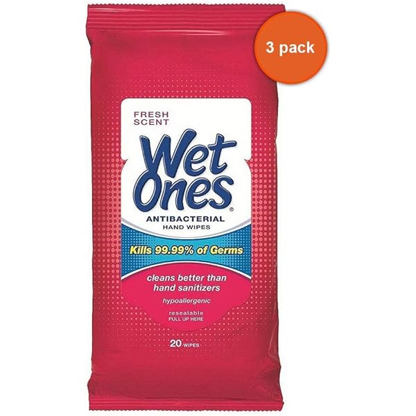 20CT Wet Ones Wipes - Pack of 3
