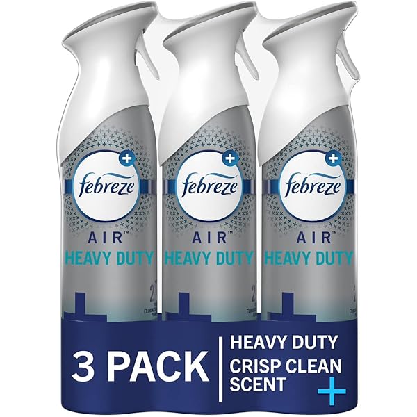 Febreze Air Mist Air Freshener Spray, Odor-Fighting Room Spray, Air Fresheners for Home and Bathroom and Kitchen, Aerosol Can, Heavy Duty Crisp Clean Scent, 8.8oz, 3 Count