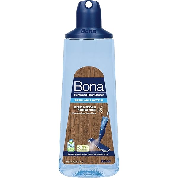 Bona Hardwood Floor Cleaner Spray Mop Cartridge - 34 fl oz - Unscented - Refillable - Residue-Free Floor Cleaning Solution for Bona Spray Mops for Wood Floors