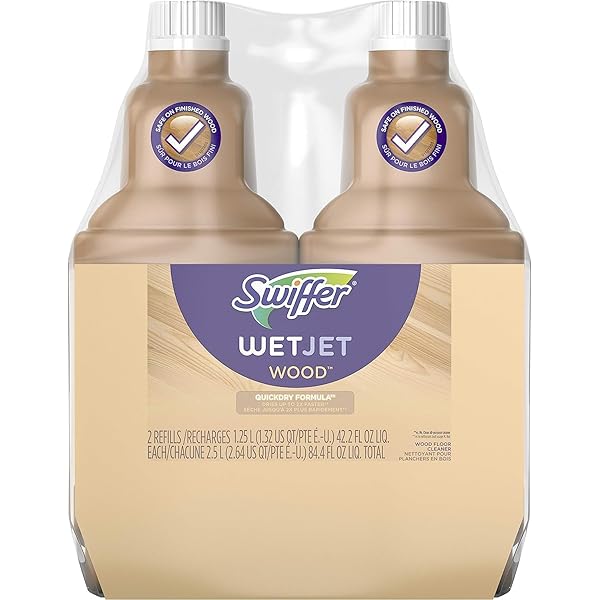 Swiffer Wetjet Wood Floor Cleaner Solution Refill, 42.2 Oz - 2 Pack