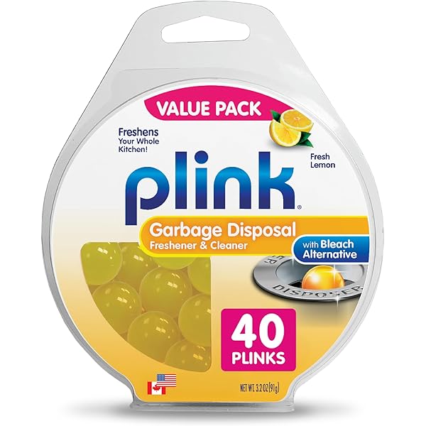 Plink Garbage Disposal Cleaner, Freshener & Odor Removing Balls, Easy to Use, Fresh Lemon Scent, 40 Count