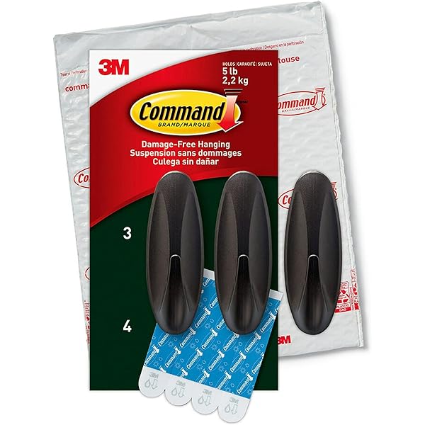 Command Outdoor Large Bronze Hooks, Holds up to 5 lb, 3 Hooks and 4 Command Strips, Damage-Free Hanging Wreath Hook for Hanging Christmas Decorations with Weather Resistant Strips