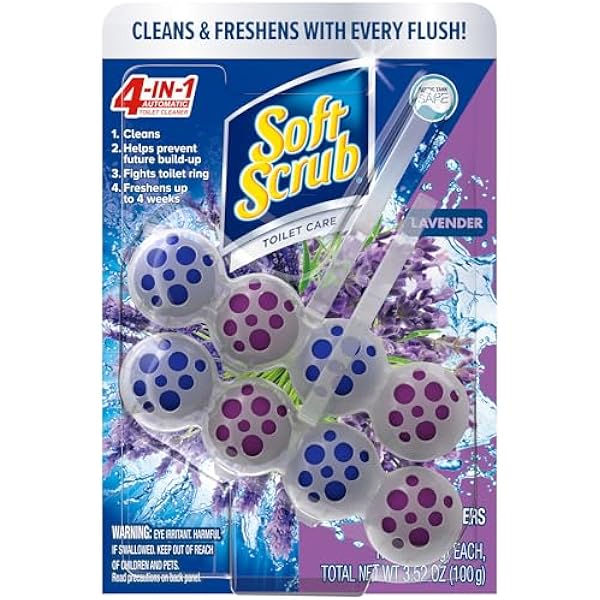 Soft Scrub 4-in-1 Rim Hanger Toilet Bowl Cleaner, Lavender, 2 Count