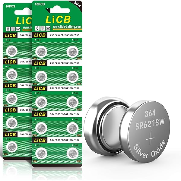 LiCB 20 Pack SR621SW 364 164 363 AG1 Battery 1.5V Button Cell Watch Batteries