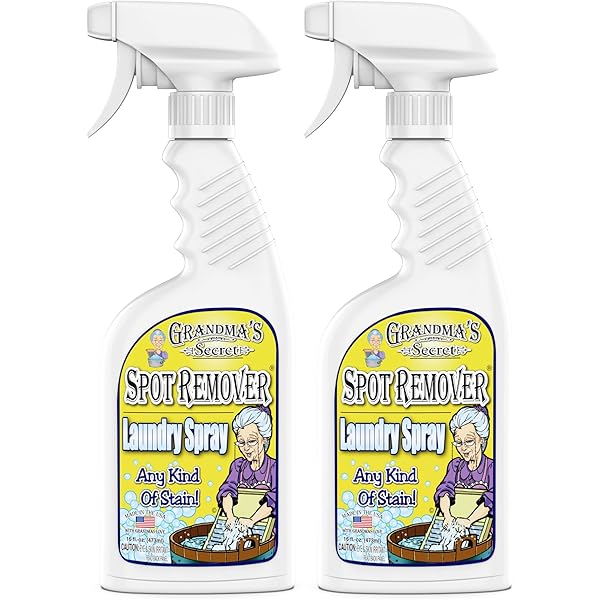 Grandma's Secret Spot Remover Laundry Spray - Chlorine, Bleach and Toxin-Free Fabric Stain Remover for Clothes - Removes Oil, Paint, Blood and Pet Stains - 16 Oz, 2 Pack