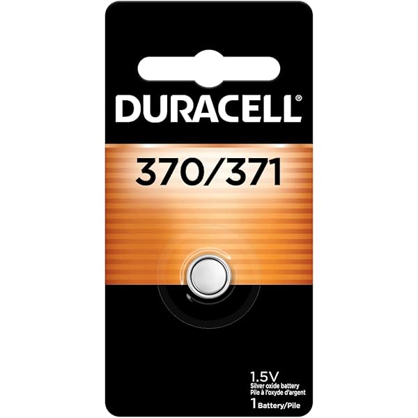 Duracell 370/371 Silver Oxide Button Battery, 1 Count Pack, 370/371 1.5 Volt Battery, Long-Lasting for Watches, Medical Devices, Calculators, and More