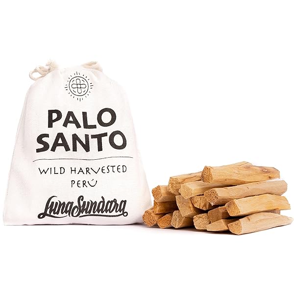 Luna Sundara Palo Santo Sticks from Peru Sustainably Wild Harvested Quality Hand Picked 100 Grams Authentic Smudge Sticks Includes a Reusable Drawstring Bag.