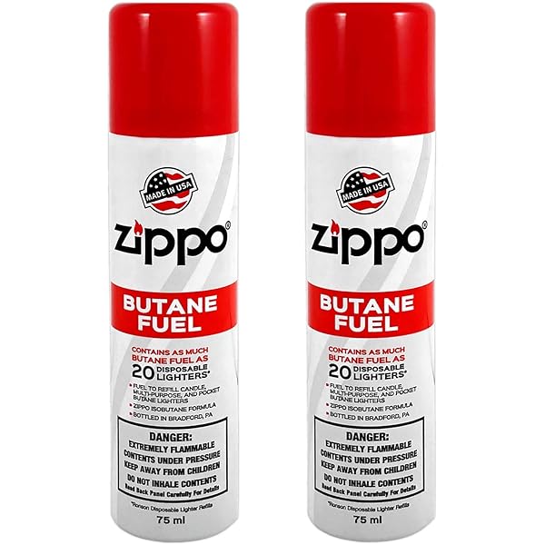 Zippo Butane Fuel Refill – Premium High-Purity for Lighters, Torches & Inserts – Clean Burning, Consistent Flame, Reliable Performance, Made in USA, 75ml 2-Pack