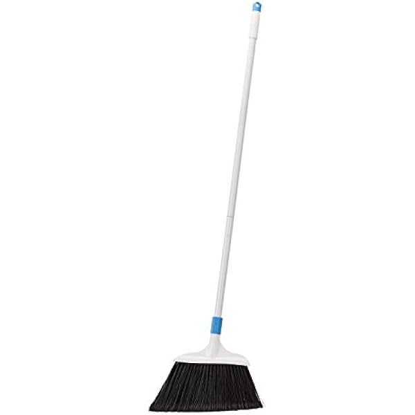 Amazon Basics Heavy-Duty Broom, Blue and White