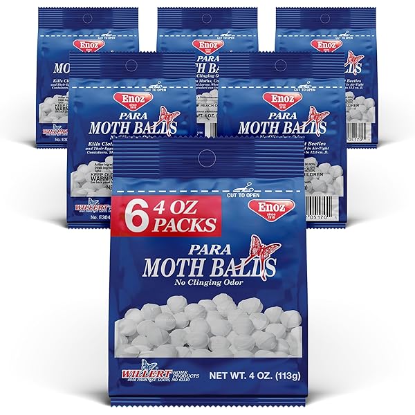 Enoz para Moth Balls for Closets and More - Kills Clothes Moths and Carpet Beetles - Moth Balls for Indoor Use - No Clinging Odor - 4 Oz, 6 Pack