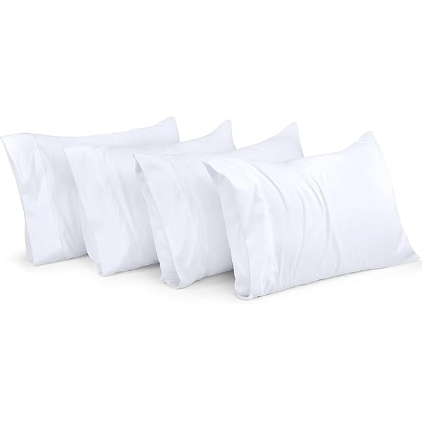Utopia Bedding Queen Pillow Cases - 4 Pack - Envelope Closure - Soft Brushed Microfiber Fabric - Shrinkage and Fade Resistant Pillow Covers Queen Size 20 X 30 Inches (Queen, White)