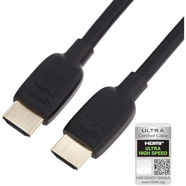 Amazon Basics HDMI Cable, 3 Feet, HDMI 2.1 to HDMI Cable (48Gbps), 8K@60Hz 4K@120Hz Certified Ultra High Speed, Black, Compatible with PS5/Xbox/TV/Monitor
