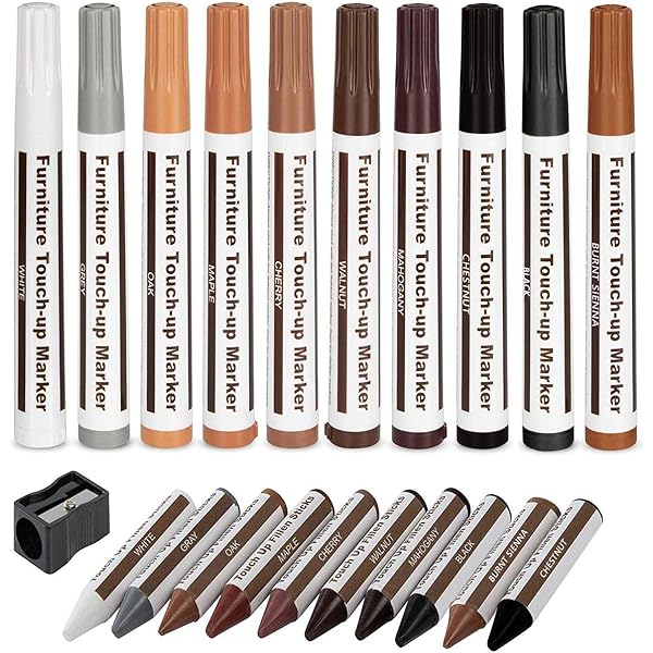 Furniture Repair Kit Wood Markers Wax Sticks, for Stains, Scratches, Wood Floors, Tables, Desks, Carpenters, Bedposts, Touch Ups, and Cover Ups (21)