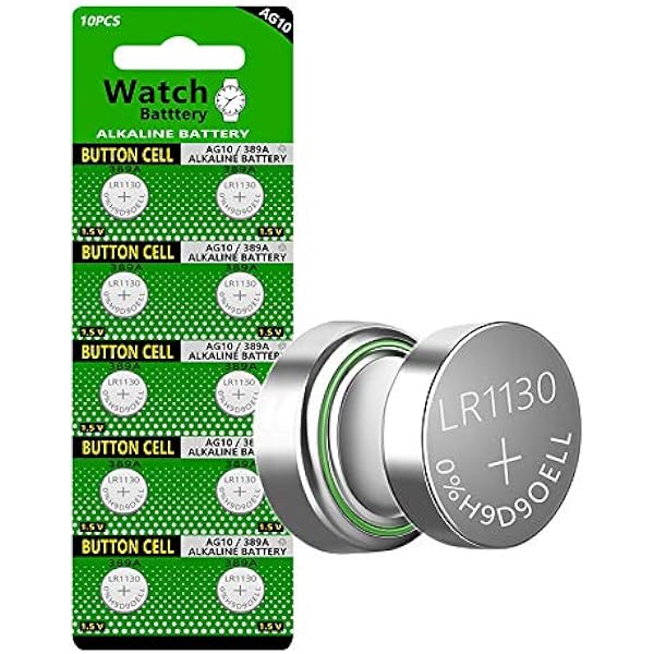 Cotchear 10pcs 1.5V AG10 Alkaline Battery 189 389 AG10 LR1130 LR54 V10GA Battery Alkaline Button Coin Cell Batteries