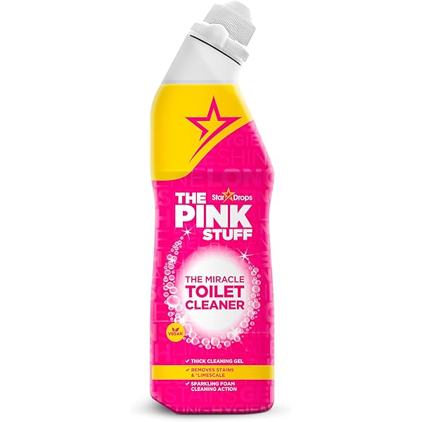 The Pink Stuff Miracle Toilet Cleaner, 750ml – Powerful Stain-Removing Gel for a Sparkling Clean Bowl – Eliminates Limescale, Tough Stains & Odors with Fresh Rhubarb Scent