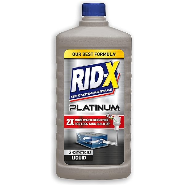 Rid-X Platinum Septic System Treatment, 3 Month Supply of Liquid, 24 Fl Oz