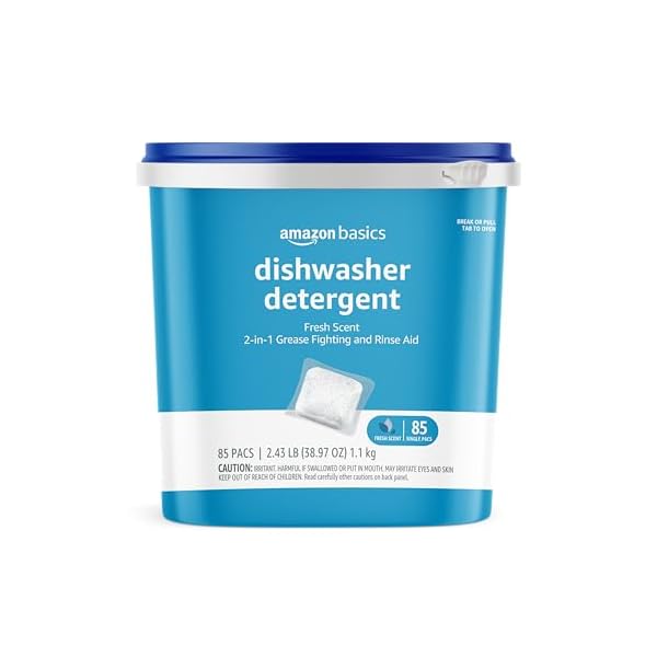 Amazon Basics Dishwasher Detergent Pacs, Fresh Scent, 85 Count (Previously Solimo)