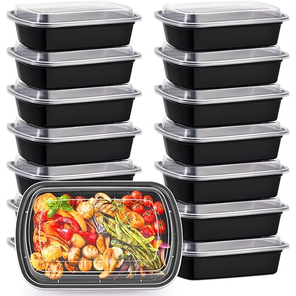 38oz Meal Prep Containers, Extra Large &Thick Food Storage Containers with Lids, Reusable Plastic,Disposable Bento Box,Stackable,Microwave/Freezer/Dishwasher Safe, BPA Free (30Pack)