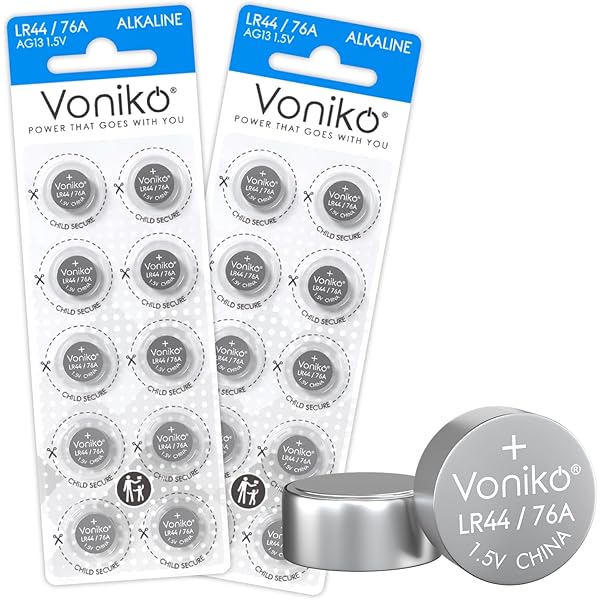 Voniko AG13 LR44 Batteries 20 Pack—[Ultra Power] Premium Alkaline 1.5 Volt LR44 Button Cell Battery for Toys & Electronic Devices