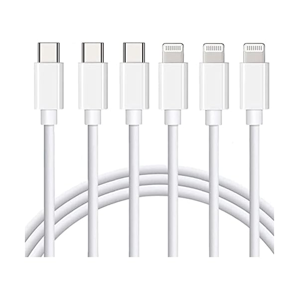 Lightning Cable [MFi Certified] 3Pack 6FT iPhone Fast Charger Cable Power Delivery Type C Charging Cord Compatible with iPhone 14 13 13 Pro Max 12 12 Pro Max 11 XS XR X 8 iPad,White