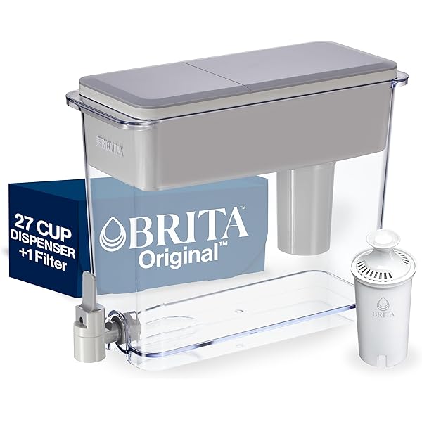Brita UltraMax Large Water Dispenser With Standard Filter, BPA-Free, Reduces Copper, Cadmium and Mercury Impurities, Lasts 2 Months or 40 Gallons, Includes 1 Filter, Kitchen Accessories, Large 27-Cup