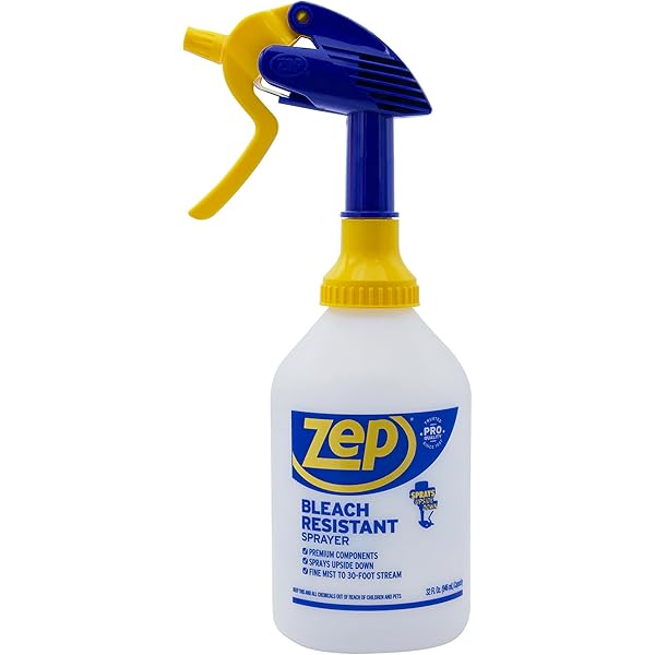 Zep New Bleach Resistant Professional Sprayer 2.0 Bottle 32 Ounces - 30 Foot Spray, Adjustable Nozzle