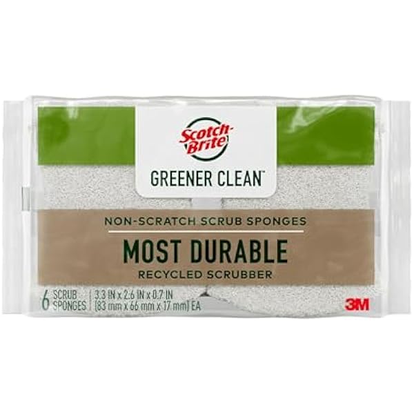 Scotch-Brite® Greener Clean™ Non-Scratch Scrub Sponge, 6 Pack, 6 Units per Case