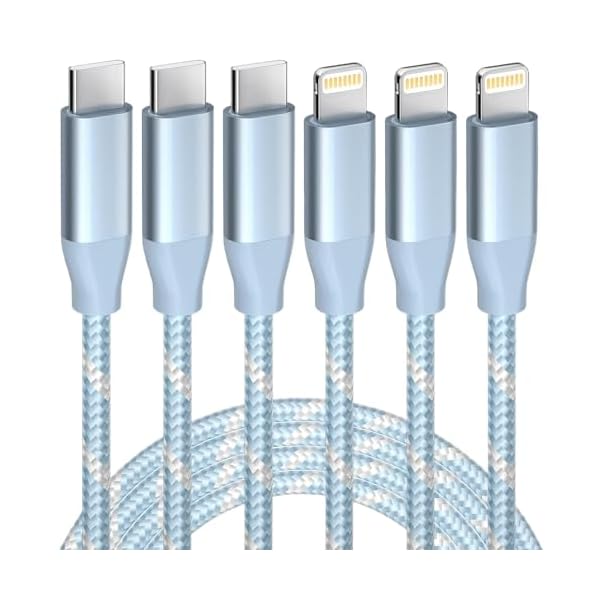 USB C to Lightning Cable 3 Pack 6FT Apple MFi Certified iPhone Fast Charger Fast Charging Type c to Lightning Cable for iPhone 14 13 12 11 Pro Max Xr Xs 8 and More