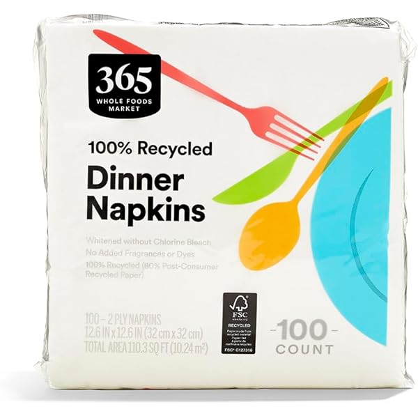 365 by Whole Foods Market, Dinner Napkins, 2-Ply, 100 Count
