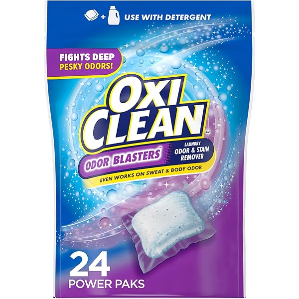 OxiClean Odor Blasters Odor and Stain Remover Laundry Power Paks, 24 Ct