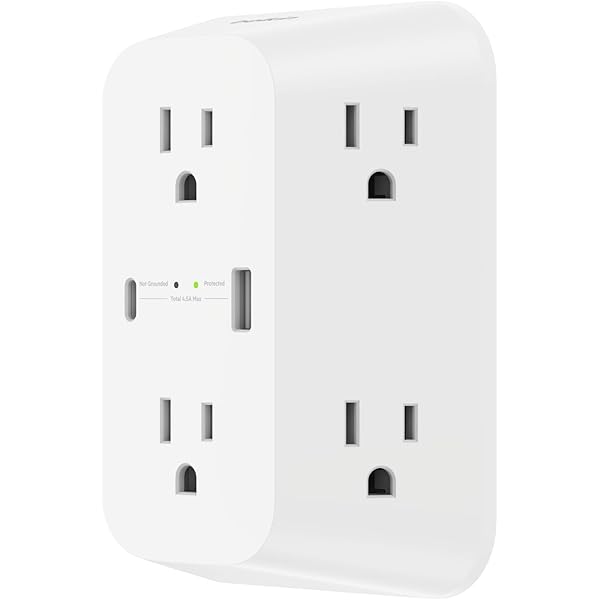 Belkin 6-Outlet Surge Protector Power Strip, ETL-listed, Wall-Mountable w/ 6 AC Outlets, Overvoltage Protection, LED Indicator, USB-C & USB-A Ports w/ USB-C PD Fast Charge - 1,680 Joules of Protection