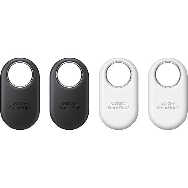 Samsung SmartTag2 (2023) Bluetooth + UWB, IP67 Water and Dust Resistant, Findable via App, 1.5 Year Battery Life (4-Pack) - Black/White (Global Edition, No US Warranty)
