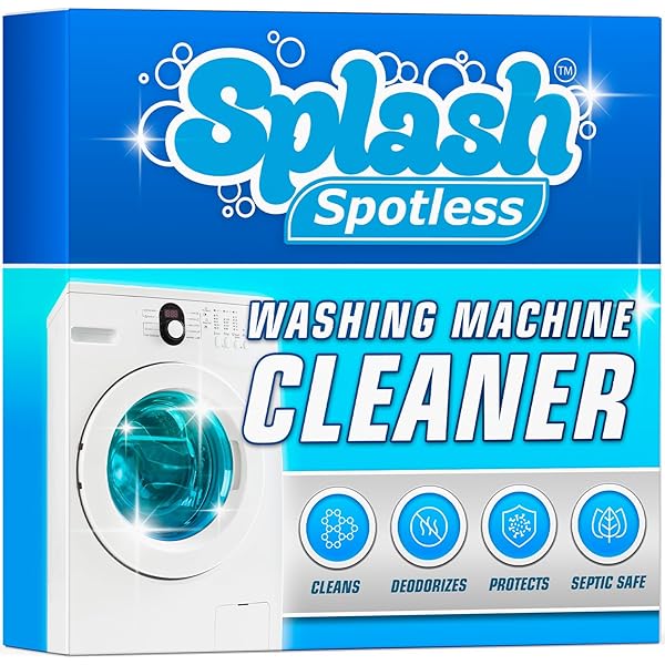 Splash Spotless Washing Machine Cleaner for HE Front Load & Top Load Washers, 1 Count (Pack of 1)