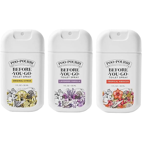 Poo-Pourri Before-You-Go Pocket Toilet Spray, Travel Essentials, 1 Fl Oz, Spring Variety 3 Pack, Each Up to 50 Uses, On-The-Go Bathroom Odor Deodorizer with Essential Oils, TSA Approved Size, 3 Scents