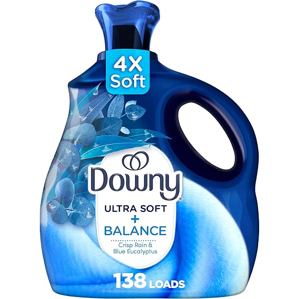 Downy Ultra Soft Fabric Softener Liquid, Balance, Crisp Rain and Blue Eucalyptus, 93 fl oz, 138 Loads