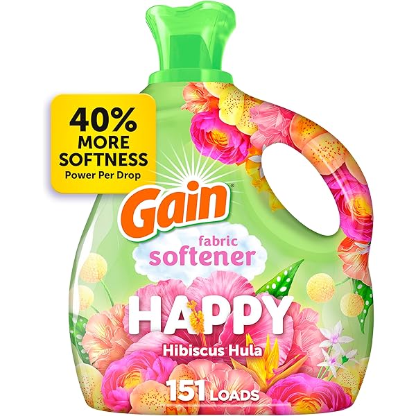 Gain Liquid Fabric Softener (Fabric Conditioner), Happy, 101 fl oz, 151 Loads
